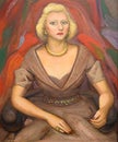 Portrait of mrs Natasja Gelman, 1950 painting by David Alfaro Siqueiros Royalty Free Stock Photo